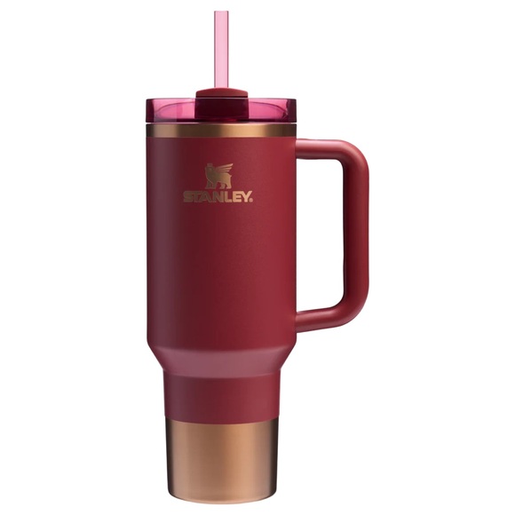 🎉LAST CHANCE🎉Stanley 40oz H2.0 Flowstate Quencher Tumbler Glided Pomegranate - Picture 1 of 14